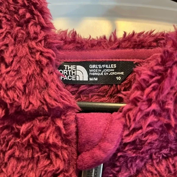 North Face Youth Hooded Furry Jacket Purple Size 10 Girls - Picture 3 of 8